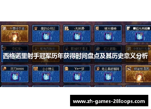 西格诺里射手冠军历年获得时间盘点及其历史意义分析